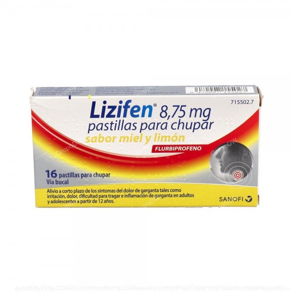 LIZIFEN 8,75 mg PASTILLAS PARA CHUPAR SABOR MIEL Y LIMON, 16 pastillas