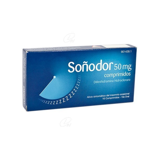 SOÑODOR DIFENHIDRAMINA 50 mg COMPRIMIDOS, 16 comprimidos