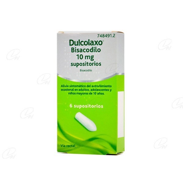 DULCOLAXO BISACODILO 10 mg SUPOSITORIOS, 6 supositorios