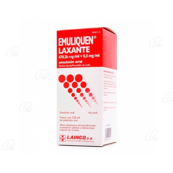EMULIQUEN LAXANTE 478,26 mg/ml + 0,3 mg/ml EMULSION ORAL, 1 frasco de 230 ml
