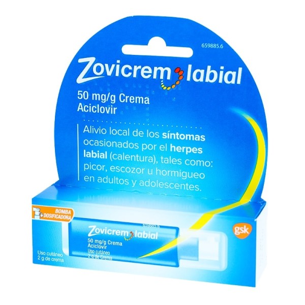 ZOVICREM LABIAL 50 mg/g CREMA, 1...