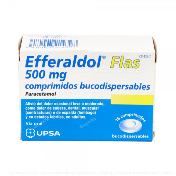 EFFERALDOL FLAS 500 mg COMPRIMIDOS BUCODISPERSABLES