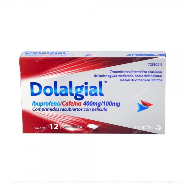 DOLALGIAL IBUPROFENO/CAFEINA 400 mg/100 mg COMPRIMIDOS RECUBIERTOS CON PELICULA