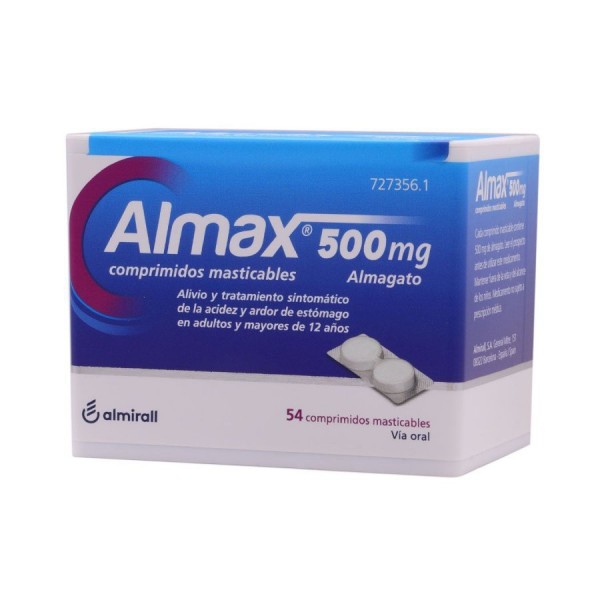 ALMAX 500 mg COMPRIMIDOS MASTICABLES, 54 comprimidos
