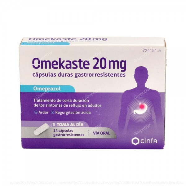 OMEKASTE 20 mg CAPSULAS DURAS GASTRORRESISTENTES