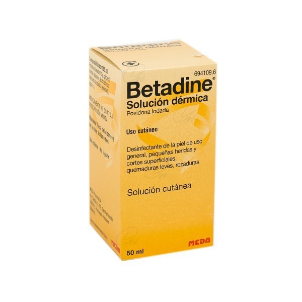 BETADINE 100 mg/ml SOLUCION CUTANEA, 1 frasco de 50 ml
