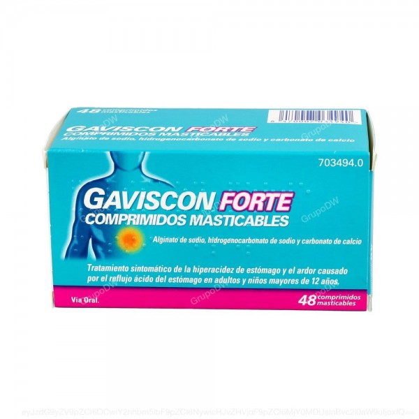 GAVISCON FORTE COMPRIMIDOS MASTICABLES, 48 comprimidos