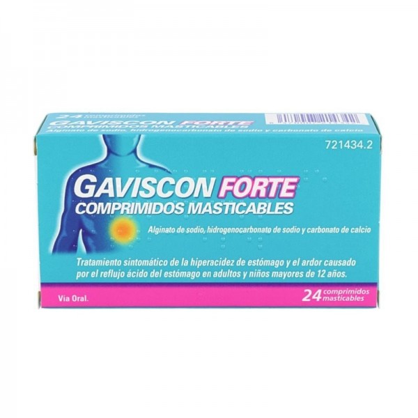 GAVISCON FORTE COMPRIMIDOS MASTICABLES, 24 comprimidos