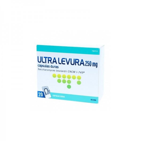 ULTRA-LEVURA 250 mg CAPSULAS DURAS, 20 capsulas
