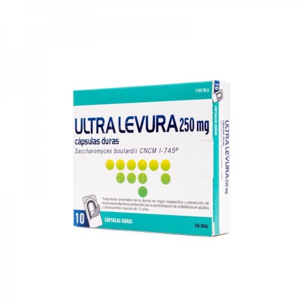 ULTRA-LEVURA 250 mg CAPSULAS DURAS, 10 capsulas