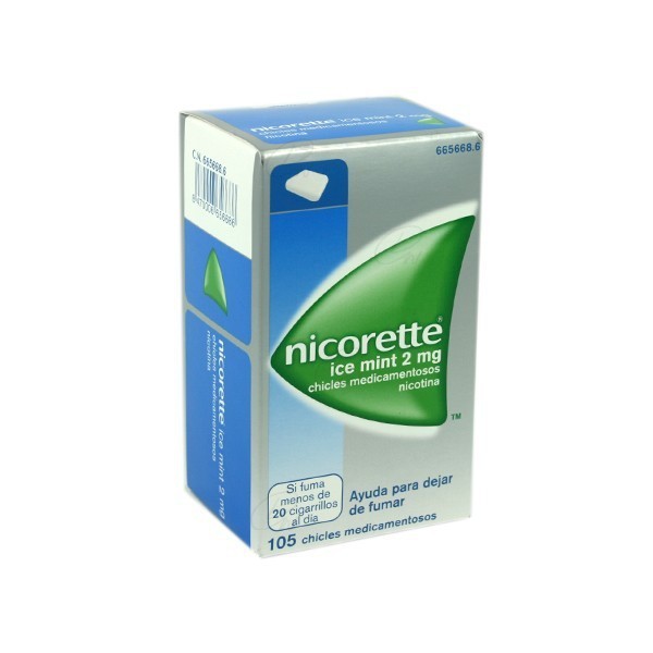NICORETTE ICE MINT 2 mg CHICLES MEDICAMENTOSOS,105 chicles