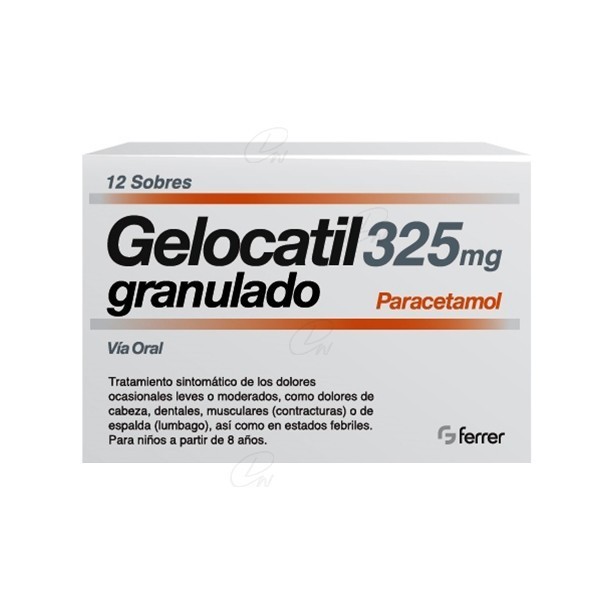 GELOCATIL PEDIATRICO 325 mg GRANULADO, 12 sobres