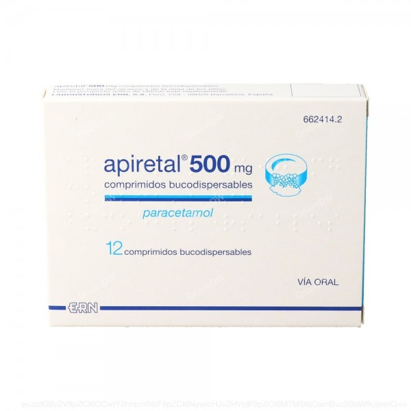 APIRETAL 500 mg COMPRIMIDOS BUCODISPERSABLES, 12 comprimidos