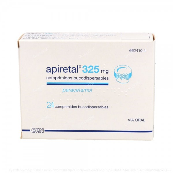 APIRETAL 325 mg COMPRIMIDOS BUCODISPERSABLES, 24 comprimidos