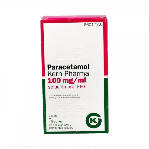 PARACETAMOL KERN PHARMA 100 mg/ml GOTAS ORALES EN SOLUCION EFG, 1 frasco de 60 ml