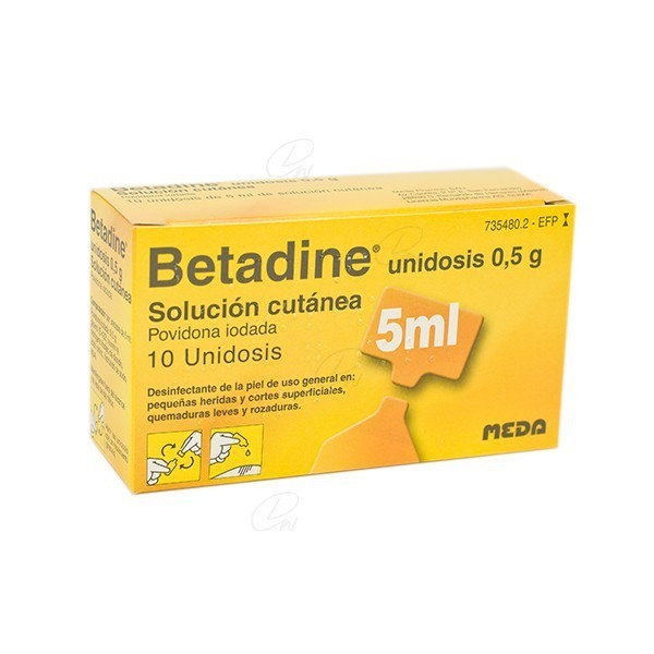 BETADINE UNIDOSIS 500 mg SOLUCION...