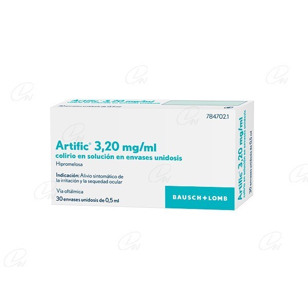 ARTIFIC 3,20 mg/ml COLIRIO EN SOLUCION EN ENVASE  UNIDOSIS, 30 envases unidosis de 1 ml