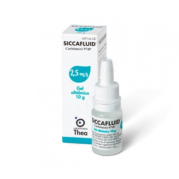 SICCAFLUID 2,5 mg/g GEL OFTALMICO, 1 tubo de 10 g