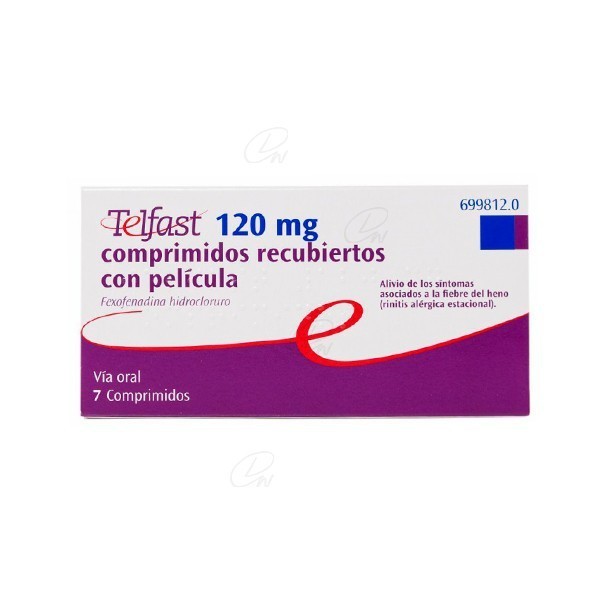 TELFAST 120 mg COMPRIMIDOS RECUBIERTOS CON PELICULA, 7 comprimidos