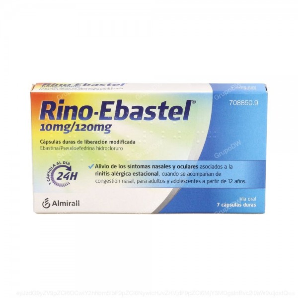 RINO-EBASTEL 10 mg/120 mg CAPSULAS DURAS DE LIBERACION MODIFICADA, 7 capsulas