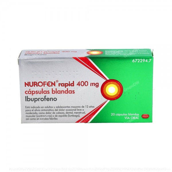NUROFEN RAPID 400 mg CAPSULAS BLANDAS, 20 capsulas