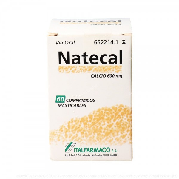 NATECAL 600 mg  COMPRIMIDOS MASTICABLES, 60 comprimidos