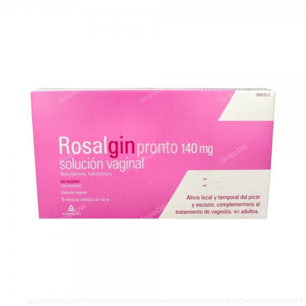 ROSALGIN PRONTO 140 mg SOLUCION VAGINAL, 5 frascos unidosis de 140 ml