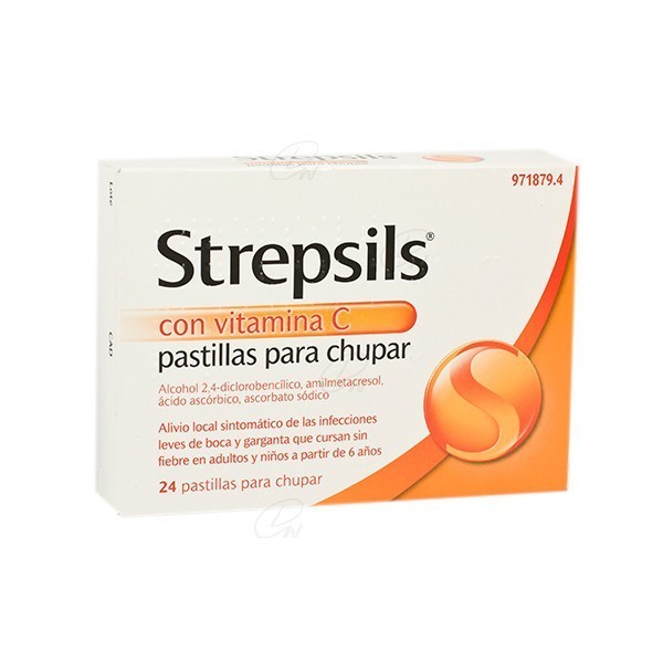 STREPSILS CON VITAMINA C PASTILLAS PARA CHUPAR, 24 pastillas