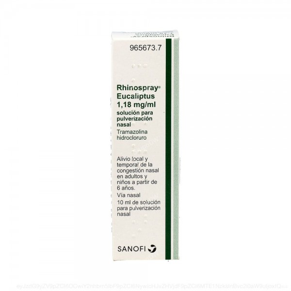 RHINOSPRAY EUCALIPTUS 1,18 mg/ ml SOLUCION PARA PULVERIZACION NASAL, 10 ml