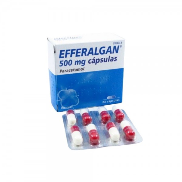 EFFERALGAN 500 mg CAPSULAS, 24 capsulas